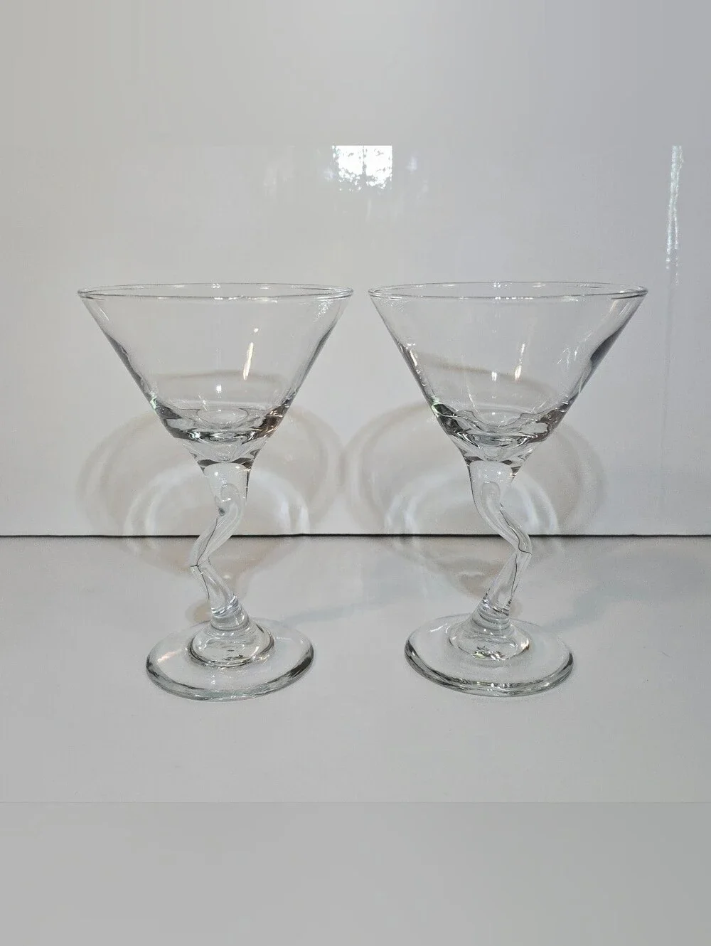 Libbey Z Stem Martini Glass Set of 2 Vintage 6.75